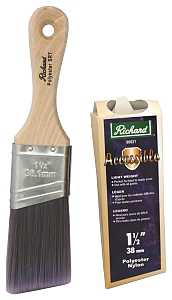 Hyde 80821 Paint Brush, Wood Handle, Angular, Lightweight Brush, Nylon/Polyester Bristle, Short Handle