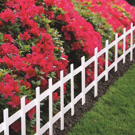 Master Mark Cape Cod Fence 33 in. L X 13.5 in. H Plastic White Decorative Garden Border, Pack of 32