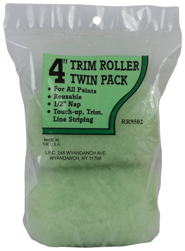 Linzer RR9502 Roller Cover, 1/2 in Thick Nap, 4 in L, Polyester Cover, 12/PK, Pack of 12