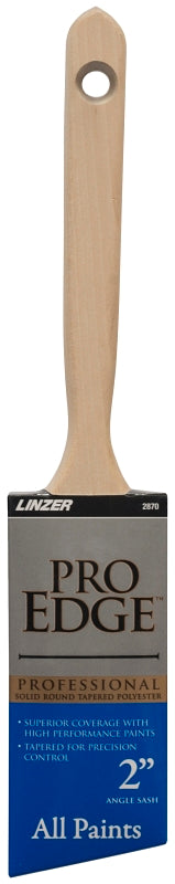 Linzer 2870-2 Paint Brush, Wood Handle, 2 in W, Extra Soft Brush, Polyester Bristle, Angle Sash Handle, Pack of 6