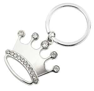 Hy-Ko KH437 Key Chain, Jewel Crown, 4-1/2 in L x 2 in W x 0.188 in D Dimensions, Split Ring, 1-1/8 in Ring, Pack of 5