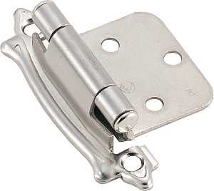 Amerock BPR7329G9 Cabinet Hinge, Sterling Nickel, 2-3/4 in L x 1-3/4 in W