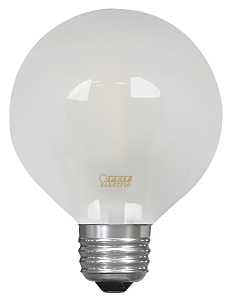 Feit Electric BPG2525W/927CA/FIL LED Bulb, Globe, G25 Lamp, 25 W Equivalent, E26 Lamp Base, Dimmable, Soft White Light