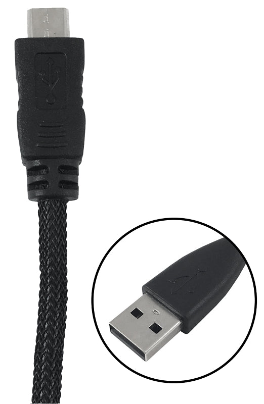 Zenith PM1003MCBB USB Cable, Black Sheath, 3 ft L, Pack of 4