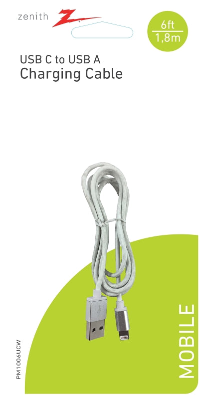 Zenith PM1006UCW USB Cable, White Sheath, 6 ft L