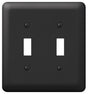 Amerelle Devon Series 935TTBK Wallplate, 5 in L, Black, 4-5/8 in W, 2-Gang, Steel, Pack of 3