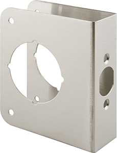 Prime-Line U 9590 Series Lock and Door Reinforcer, Stainless Steel, 2-3/8 in Backset, 1-3/4 in Thick Door, 4-1/2 in H