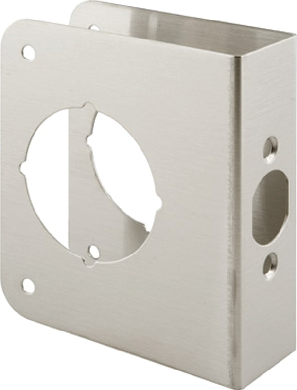 Prime-Line U 9590 Series Lock and Door Reinforcer, Stainless Steel, 2-3/8 in Backset, 1-3/4 in Thick Door, 4-1/2 in H