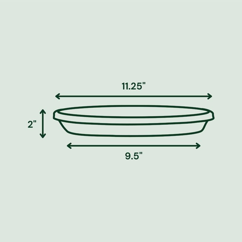 Bloem Terra 2 in. H X 11.25 in. W X 11.25 in. D X 12 in. D Resin Traditional Plant Saucer Terra Cott