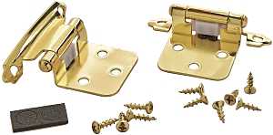 Amerock BP34293/BPR34293 Cabinet Hinge, Polished Brass, 2-3/4 in L x 1-3/4 in W
