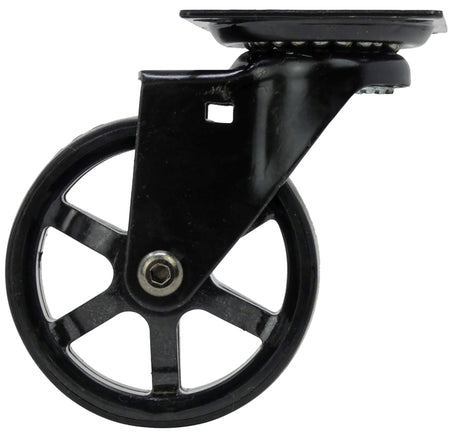 Shepherd Hardware 6275 Swivel Caster, 2-3/8 in H x 2-3/8 in W Plate, 7-1/4 in L x 6-1/2 W in x 8 in H Dimensions, Black