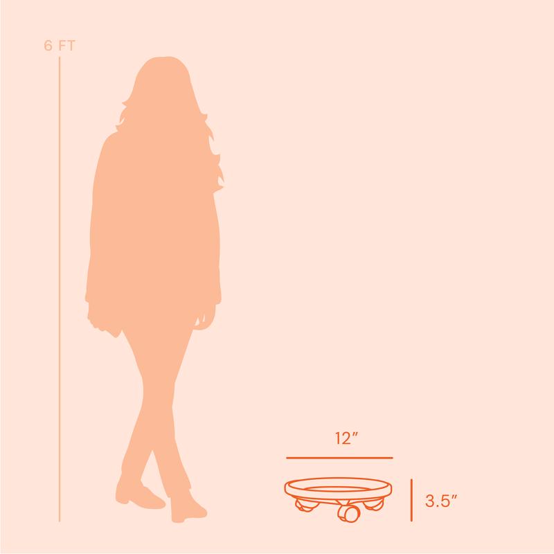 Bloem 3.6 in. H X 11.9 in. D Resin Classic Plant Caddy Terracotta Clay