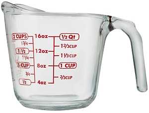 Anchor Hocking 551770L13 Measuring Cup, Clear, Pack of 4