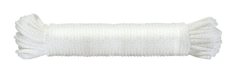 Ace 1/4 in. D X 100 ft. L White Solid Braided Nylon Rope