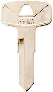 Hy-Ko 11010YH38 Automotive Key Blank, Brass, Nickel, For: Yamaha Motorcycle Locks, YH38 Key Number, Pack of 10