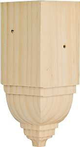 Waddell ICTB31 Series Crown Trim Block, 1-3/4 in L x 1-3/4 in W x 4-1/2 in H Dimensions, Pine, Natural
