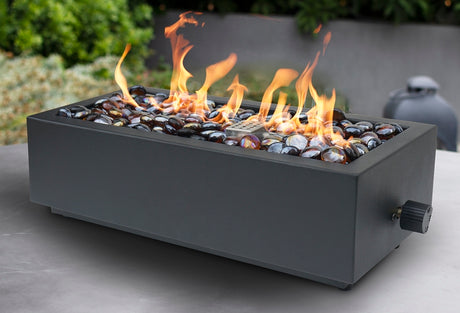 Seasonal Trends 52069 Tabletop Fire Bowl, 15.6 in OAW, 6.5 in OAD, 4.17 in OAH, Rectangular, Propane