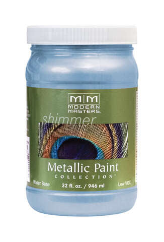 Modern Masters Shimmer Satin Shimmering Sky Metallic Paint 1 qt, Pack of 4