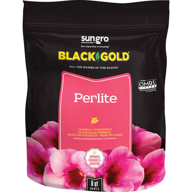 Black Gold Organic Perlite 8 qt, Pack of 8