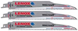 Lenox 2059102 Series Reciprocating Saw Blade, Applicable Materials: Cast Iron, Stainless Steel, 1 in W, 9 in L, 6 TPI