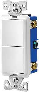 Eaton Wiring Devices 7700 Series 7728W-BOX Combination Switch, 15 A, 120/277 V, SPST, Lead Wire Terminal