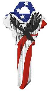 Hy-Ko 16005SC1-31 Key Blank, Bald Eagle, Brass, For: Schlage SC1 Keyways, SC1 Key Number, Pack of 5