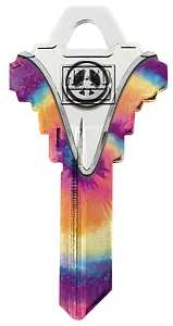 Hy-Ko 16005SC1-32 Key Blank, Peace Signs, Brass, For: Schlage SC1 Keyways, SC1 Key Number, Pack of 5