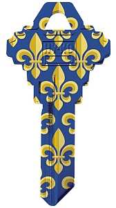 Hy-Ko 16005SC1-36 Key Blank, Fleur De Lis, Brass, For: Schlage SC1 Keyways, SC1 Key Number, Pack of 5