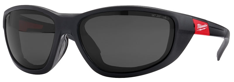 Milwaukee 48-73-2045 Polarized Performance Safety Glasses, Black Lens, Black/Red Frame