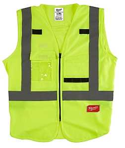 Milwaukee 48-73-5022 High-Visibility Safety Vest, L, XL, Regular, Unisex, Fits to Chest Size: 42 to 46 in