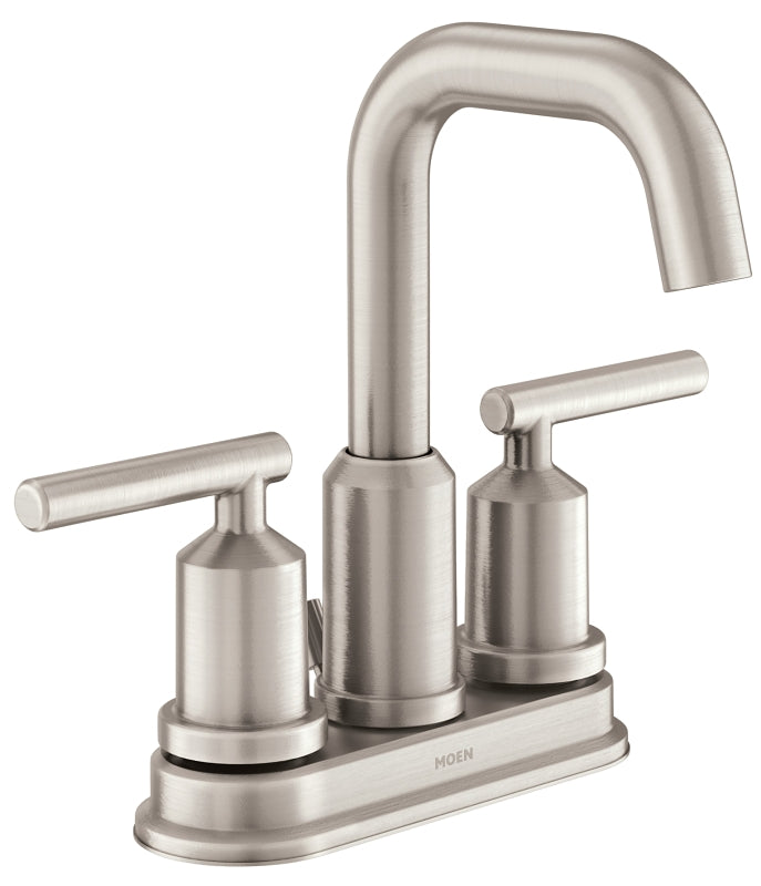 Moen Gibson Series WS84228SRN Bathroom Faucet, 1.2 gpm, 2-Handle, 3-Faucet Hole, Metal, Brushed Nickel