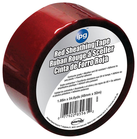 IPG 5561USR Sheathing Tape, 50 m L, 48 mm W, Polypropylene Backing, Red, 0.076 mm Thickness