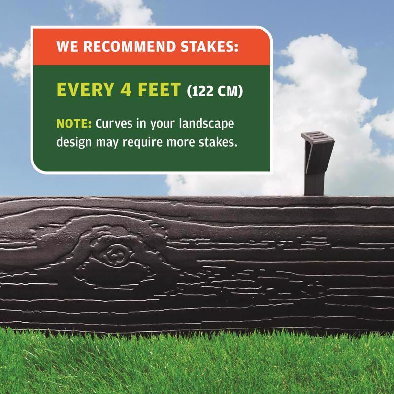 Master Mark Terrace Board 40 ft. L X 4 in. H Plastic Black Lawn Edging