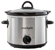 Crock-Pot 2135591 Slow Cooker, 3 qt Capacity, 110 VAC, 3200 W, Manual, Stainless Steel/Stoneware, Silver