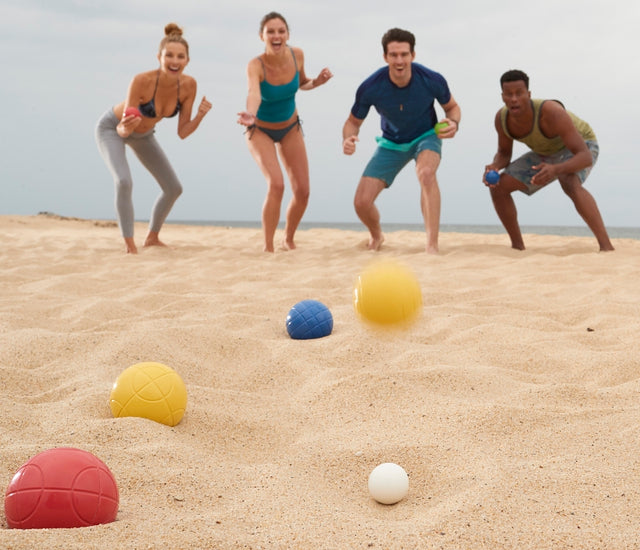 Franklin Sports 50110 Starter Bocce Set, 90 mm Dia, Polyethylene, Green/Red/Yellow