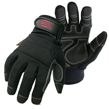 Boss 5203L Utility Gloves, L, PVC, Black