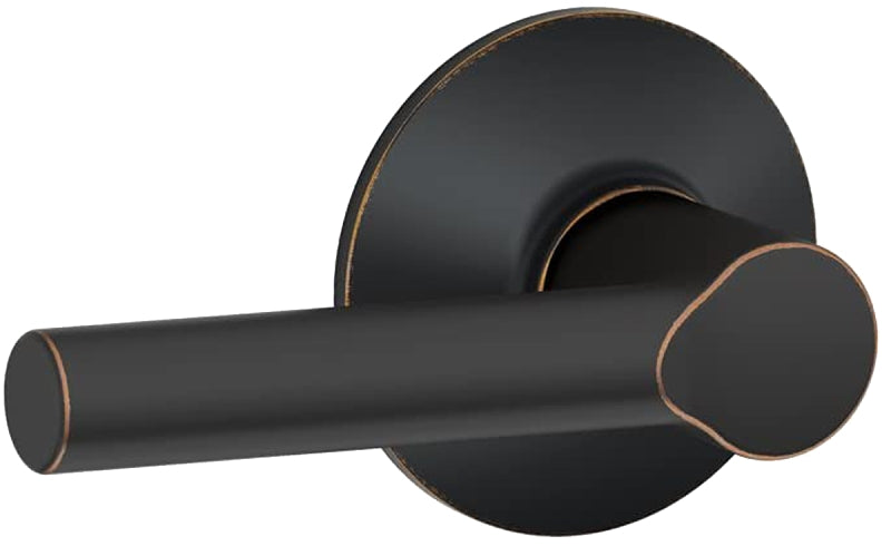 Schlage F Series F10VBRW716 Passage Lever, Mechanical Lock, Aged Bronze, Metal, Residential, 2 Grade, 7/8 in Housing Dia