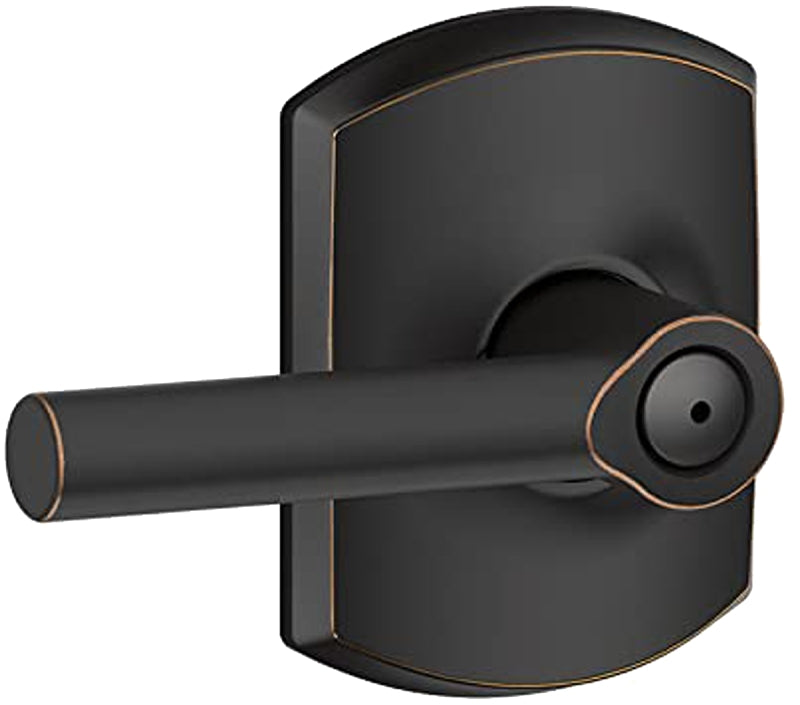 Schlage F Series F40V BRW 716 Privacy Lever, Mechanical Lock, Aged Bronze, Residential, 2 Grade