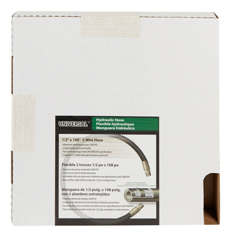 Apache 0.5 in. D X 108 in. L 3500 psi Rubber 2-Wire Hydraulic Hose