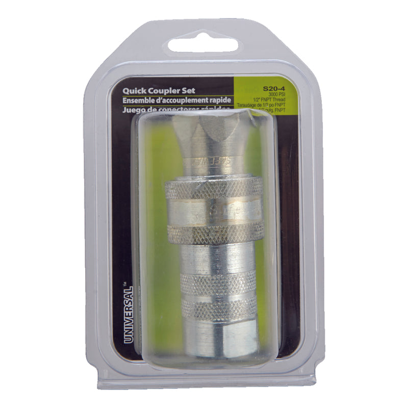 Apache Steel 1/2 in. D X 1/2 in. D Hydraulic Coupler 1 pk