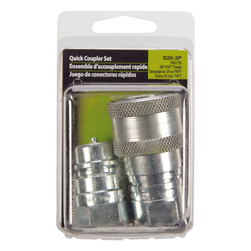 Apache Steel 3/8 in. D X 3/8 in. D Hydraulic Coupler 2 pk