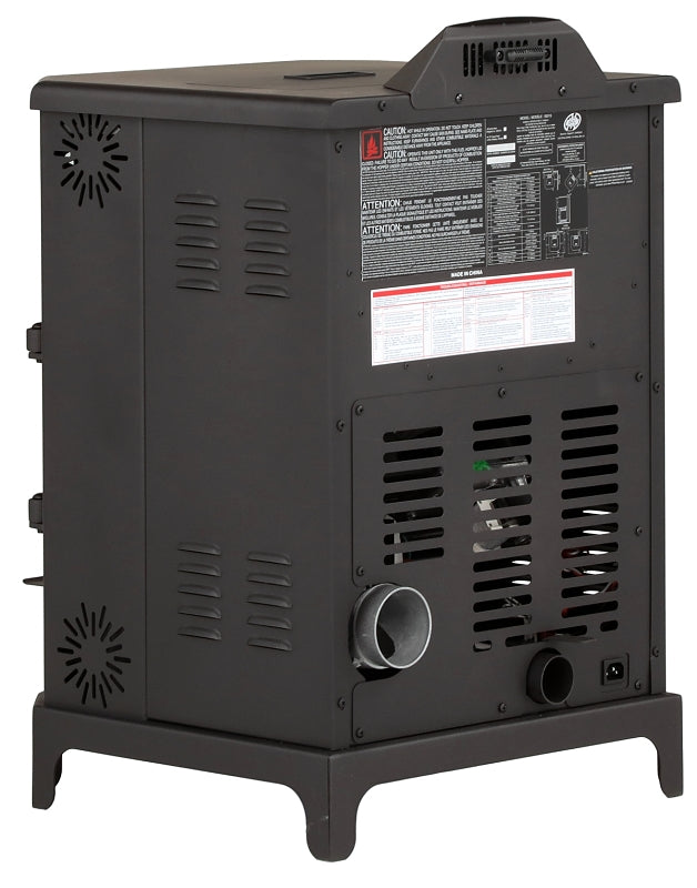 US Stove 5501S King Mini Pellet Stove, 19 in W, 23-3/4 in D, 30-1/4 in H, 2200 sq-ft Heating, Steel, Black