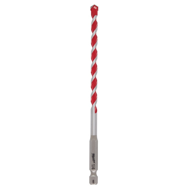 Milwaukee SHOCKWAVE 48-20-9011 Drill Bit, 1/4 in Dia, 6 in OAL, Wide Flute, 1/4 in Dia Shank, Hex Shank