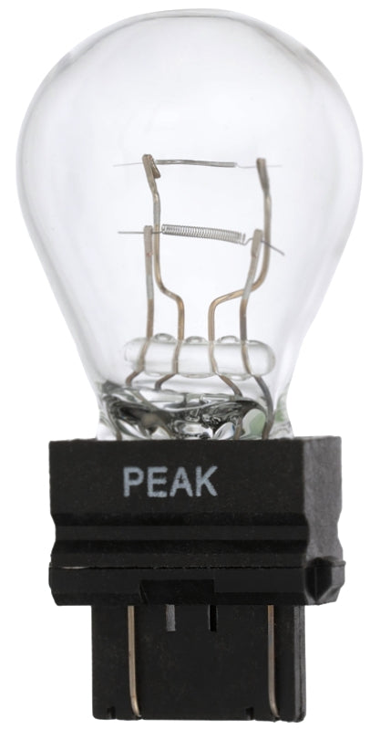 Peak 3057LL-BPP Miniature Automotive Bulb, 400 Lumens, 12.8 V, 27 W, Incandescent Lamp, Wedge