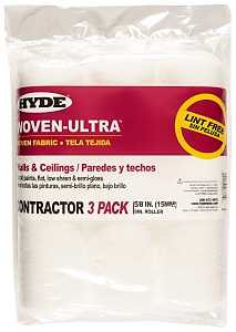 Hyde 47333 Roller Cover, 5/8 in Thick Nap, 9 in L, Fabric Cover, 3/PK