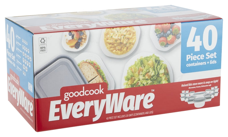 Goodcook 10853 Series Food Container Set, Includes: (40) Food Storage Containers, Pack of 4