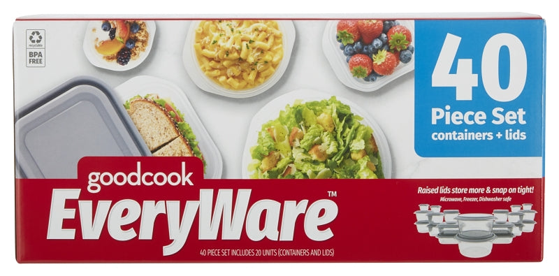 Goodcook 10853 Series Food Container Set, Includes: (40) Food Storage Containers, Pack of 4