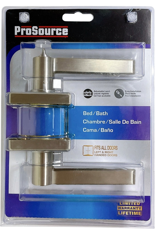 ProSource LS3X201YASR4V24 Privacy Lever, Satin Nickel, Lever Handle, Metal, Residential, 3 Grade