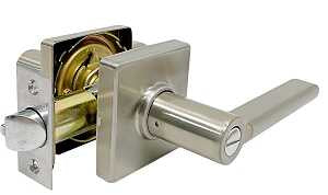 ProSource LS3X201YASR4V24 Privacy Lever, Satin Nickel, Lever Handle, Metal, Residential, 3 Grade
