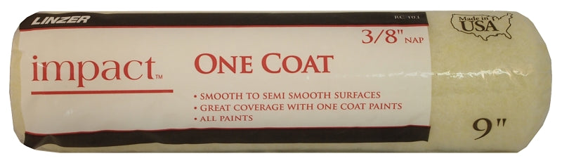 Linzer WCRC 103 Roller Cover, 3/8 in Thick Nap, Polyester Cover, 9 in L